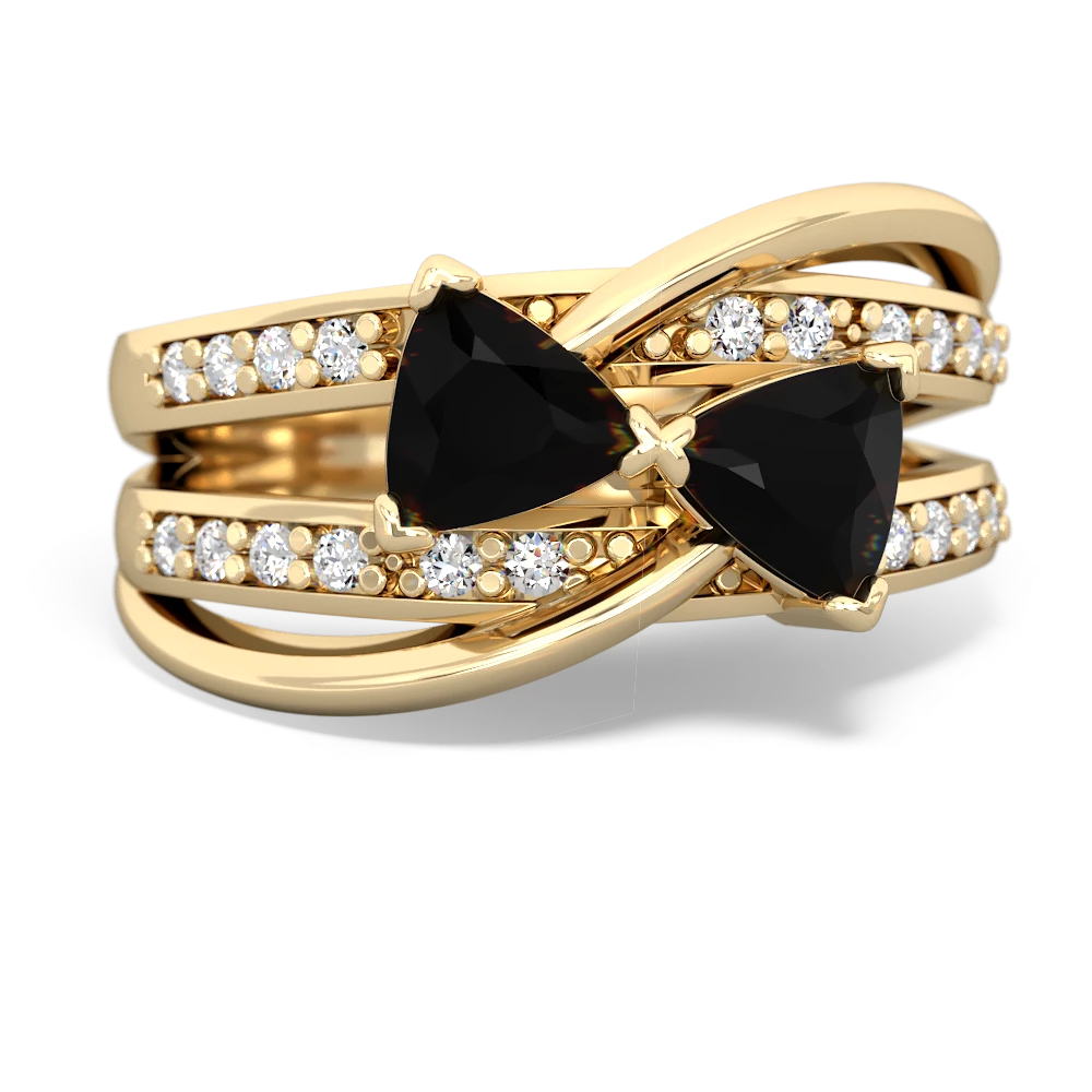 Onyx Bowtie 14K Yellow Gold ring R2360