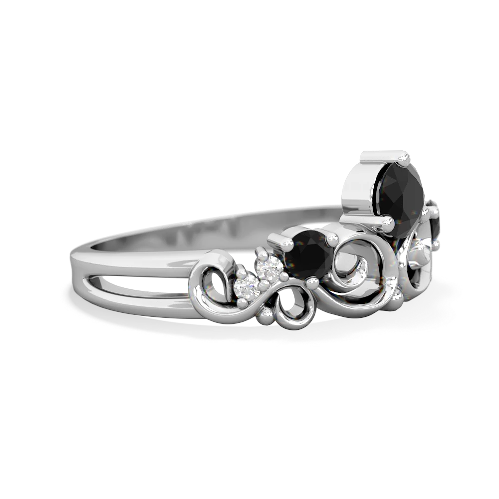 Garnet Crown Keepsake 14K White Gold ring R5740