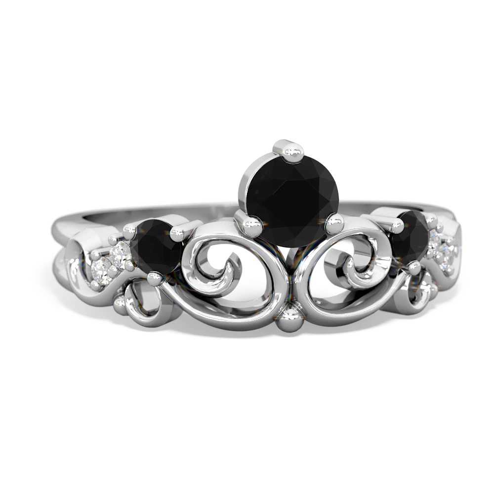 Garnet Crown Keepsake 14K White Gold ring R5740