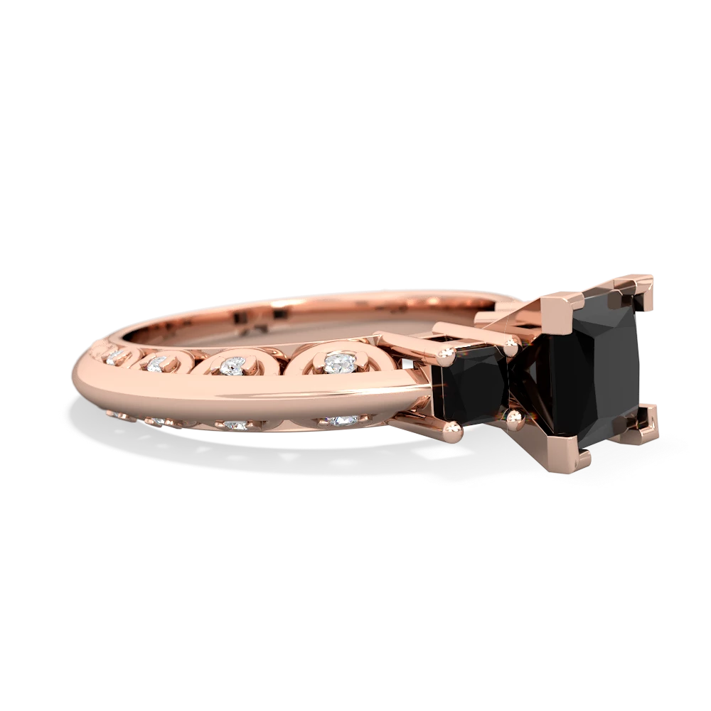 Onyx Eternal Embrace Engagement 14K Rose Gold ring C2001