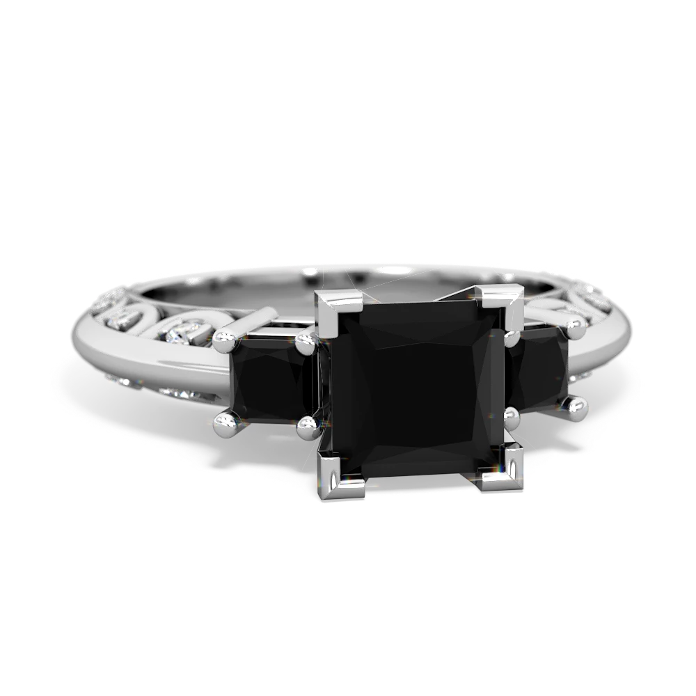 Onyx Eternal Embrace Engagement 14K White Gold ring C2001