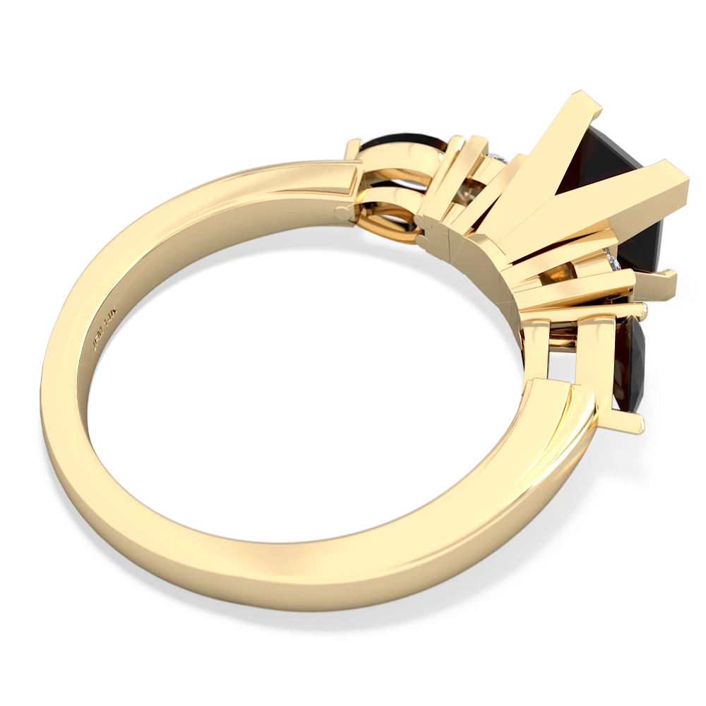 Peridot 6Mm Princess Eternal Embrace Engagement 14K Yellow Gold ring C2002