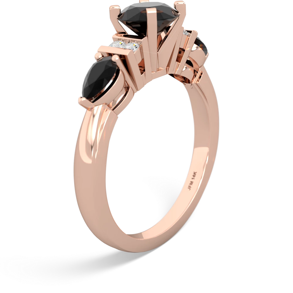 White Topaz 6Mm Round Eternal Embrace Engagement 14K Rose Gold ring R2005