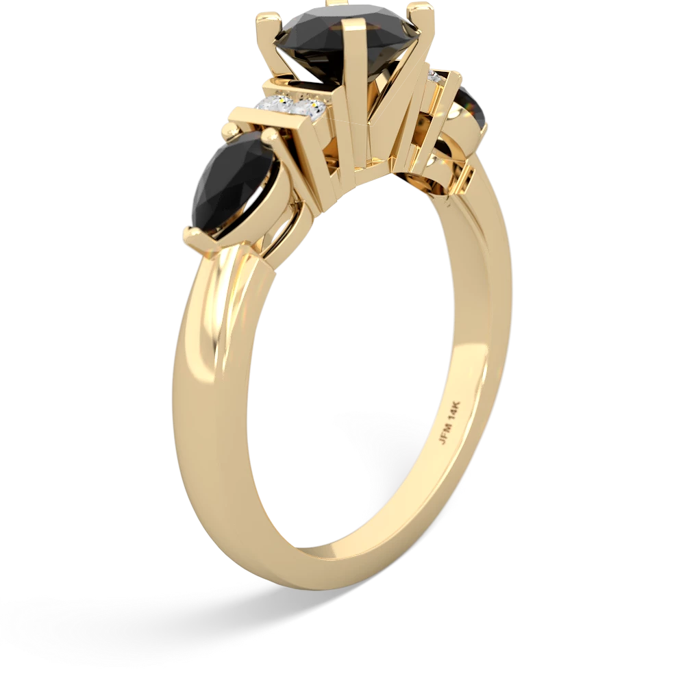 Garnet 6Mm Round Eternal Embrace Engagement 14K Yellow Gold ring R2005