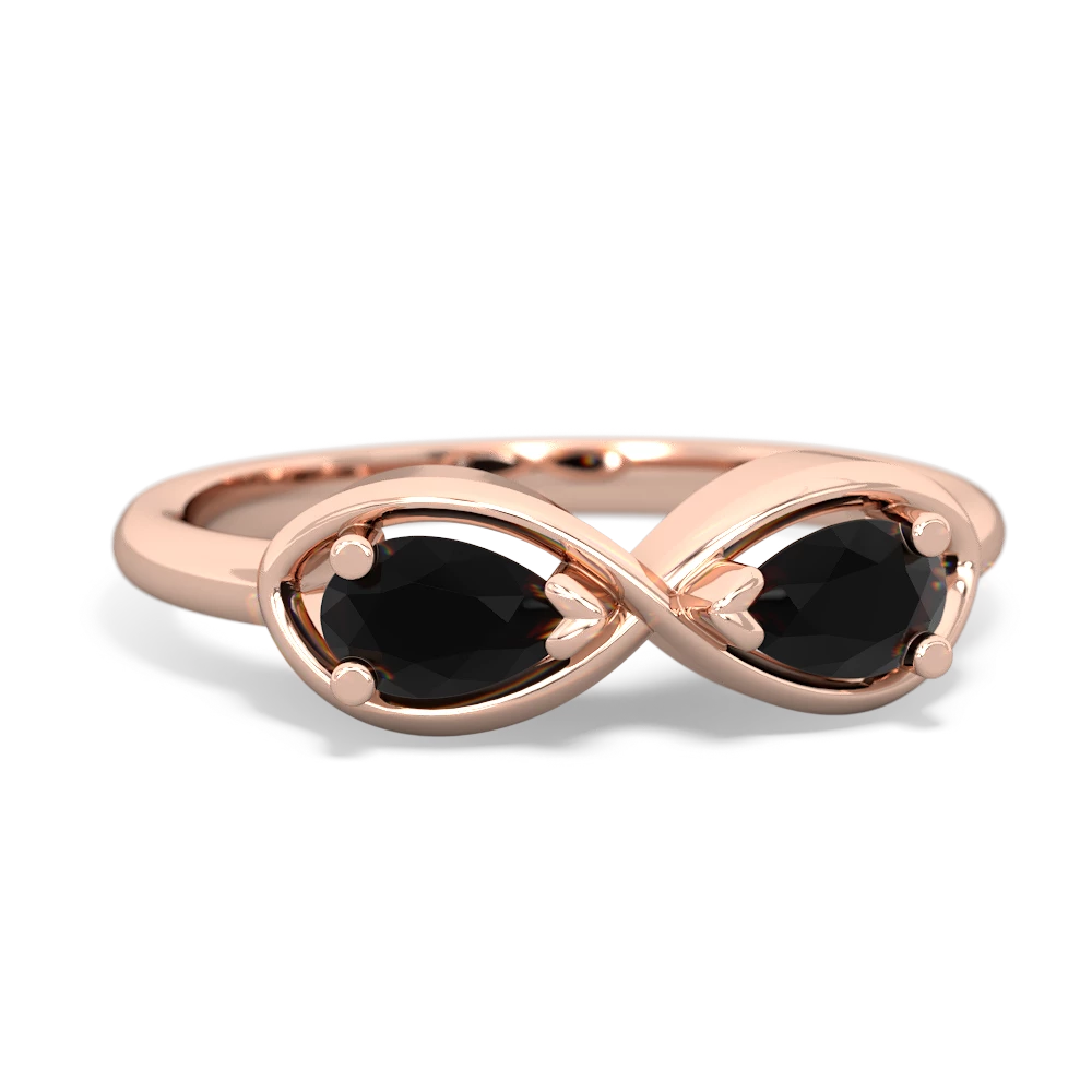 Onyx Infinity 14K Rose Gold ring R5050