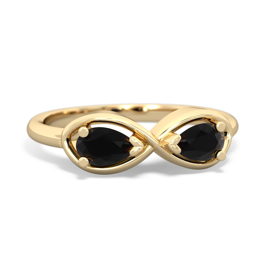 Onyx Infinity 14K Yellow Gold ring R5050