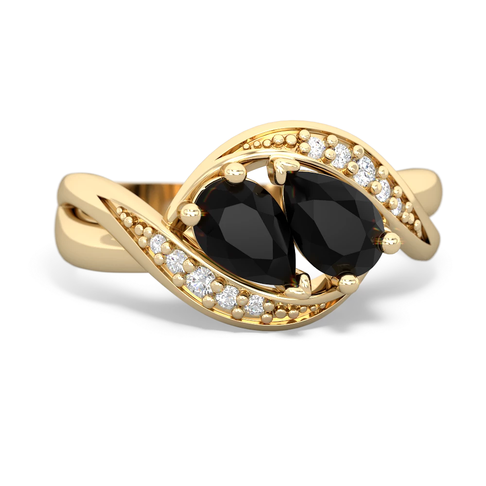 Onyx Summer Winds 14K Yellow Gold ring R5342