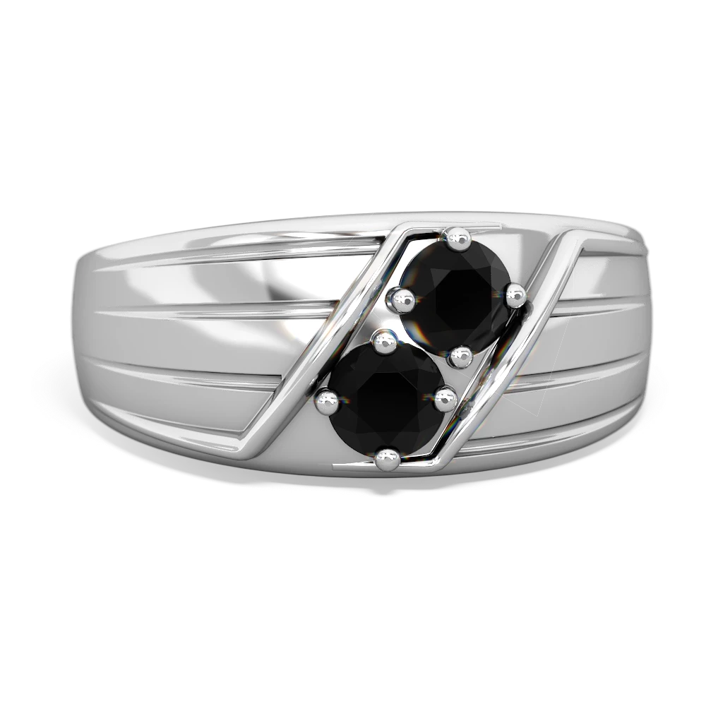 Onyx Men's Streamline 14K White Gold ring R0460