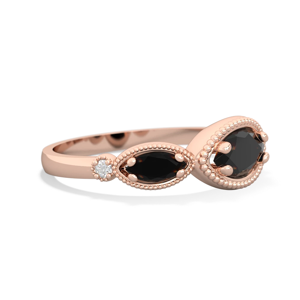 Aquamarine Milgrain Marquise 14K Rose Gold ring R5700