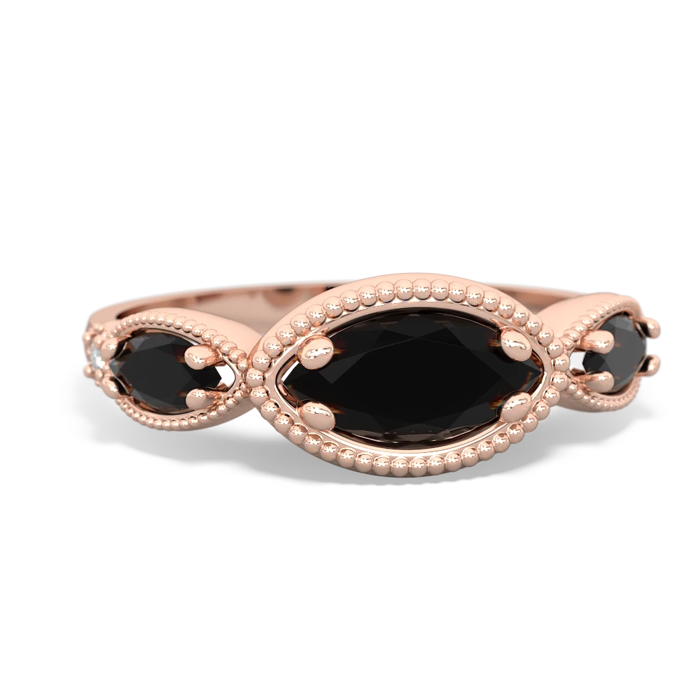 Sapphire Milgrain Marquise 14K Rose Gold ring R5700