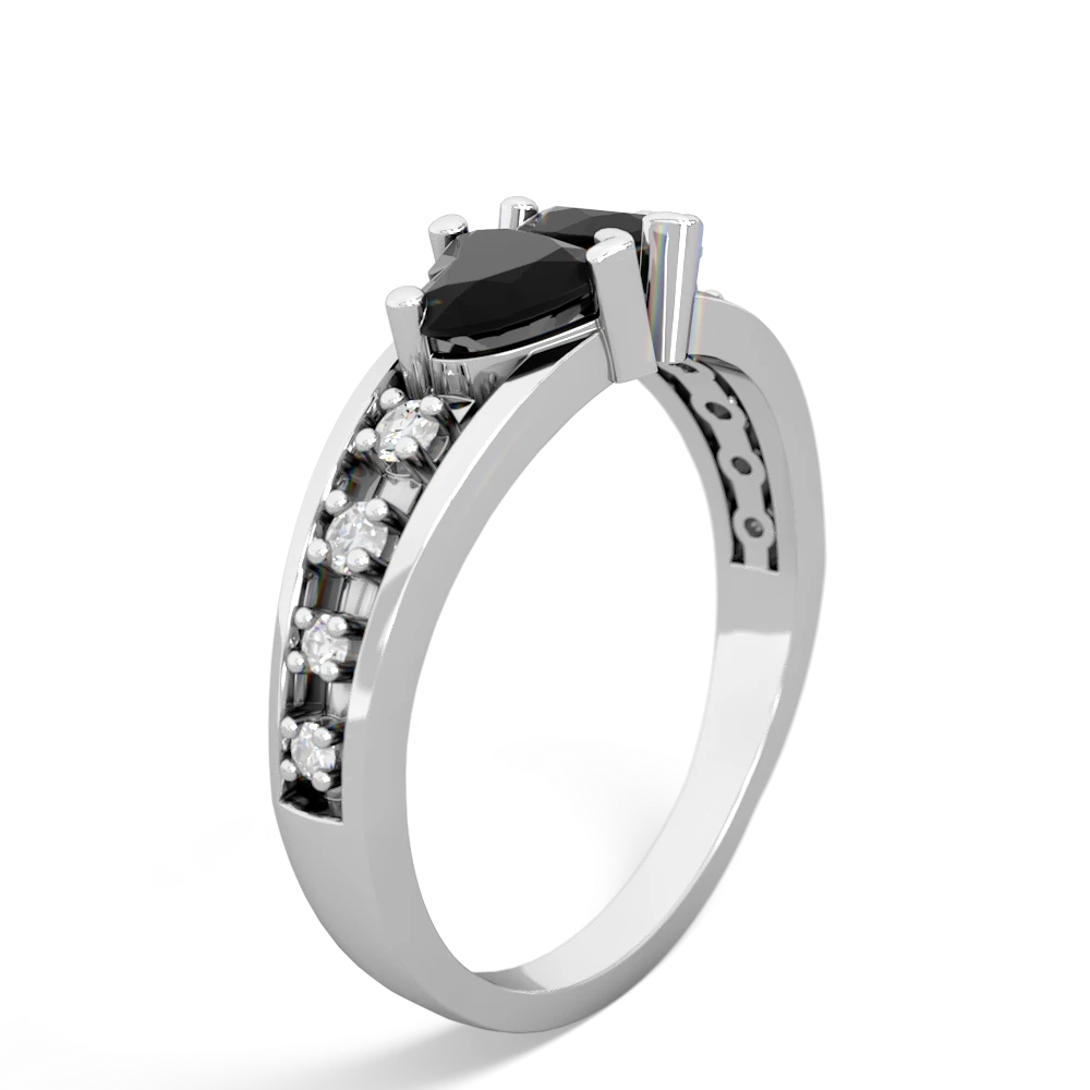 Onyx Heart To Heart 14K White Gold ring R3342