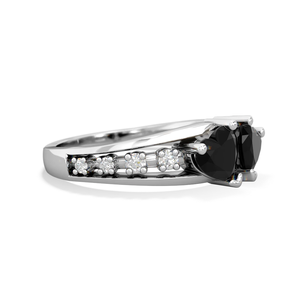 Onyx Heart To Heart 14K White Gold ring R3342