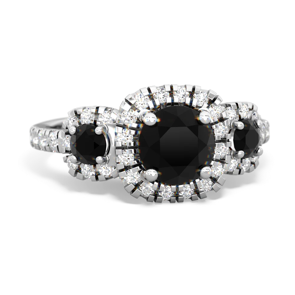 Smoky Quartz Regal Halo 14K White Gold ring R5350