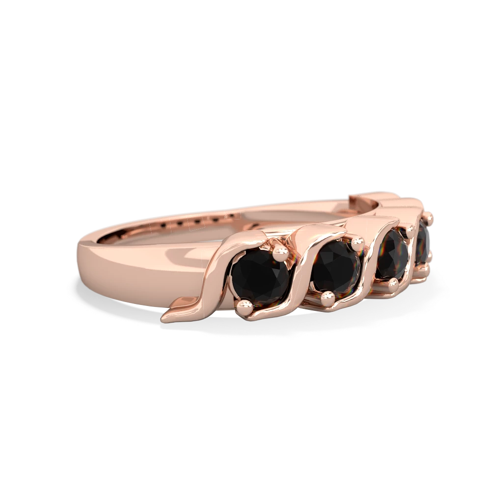 Onyx Anniversary Band 14K Rose Gold ring R2089