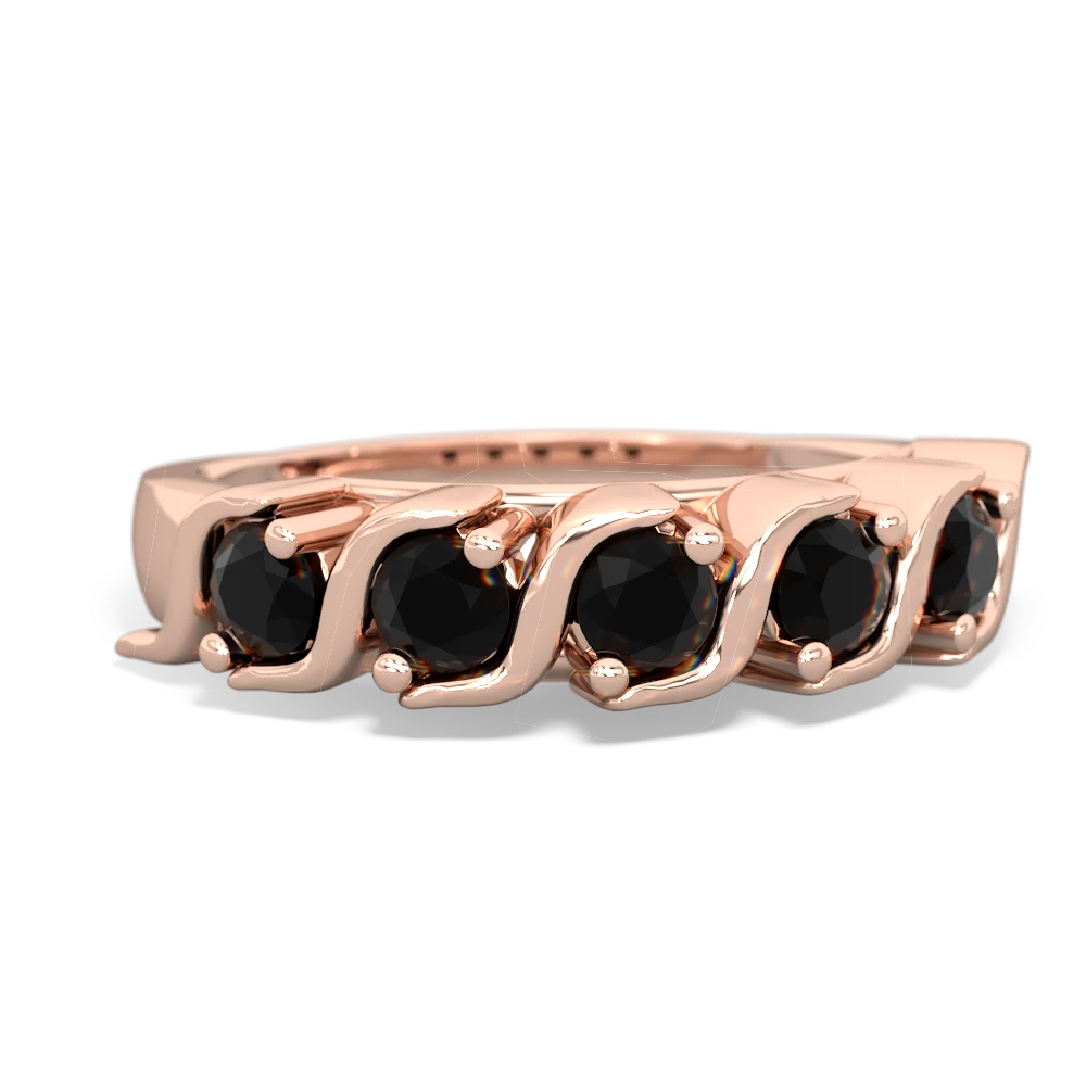 Onyx Anniversary Band 14K Rose Gold ring R2089