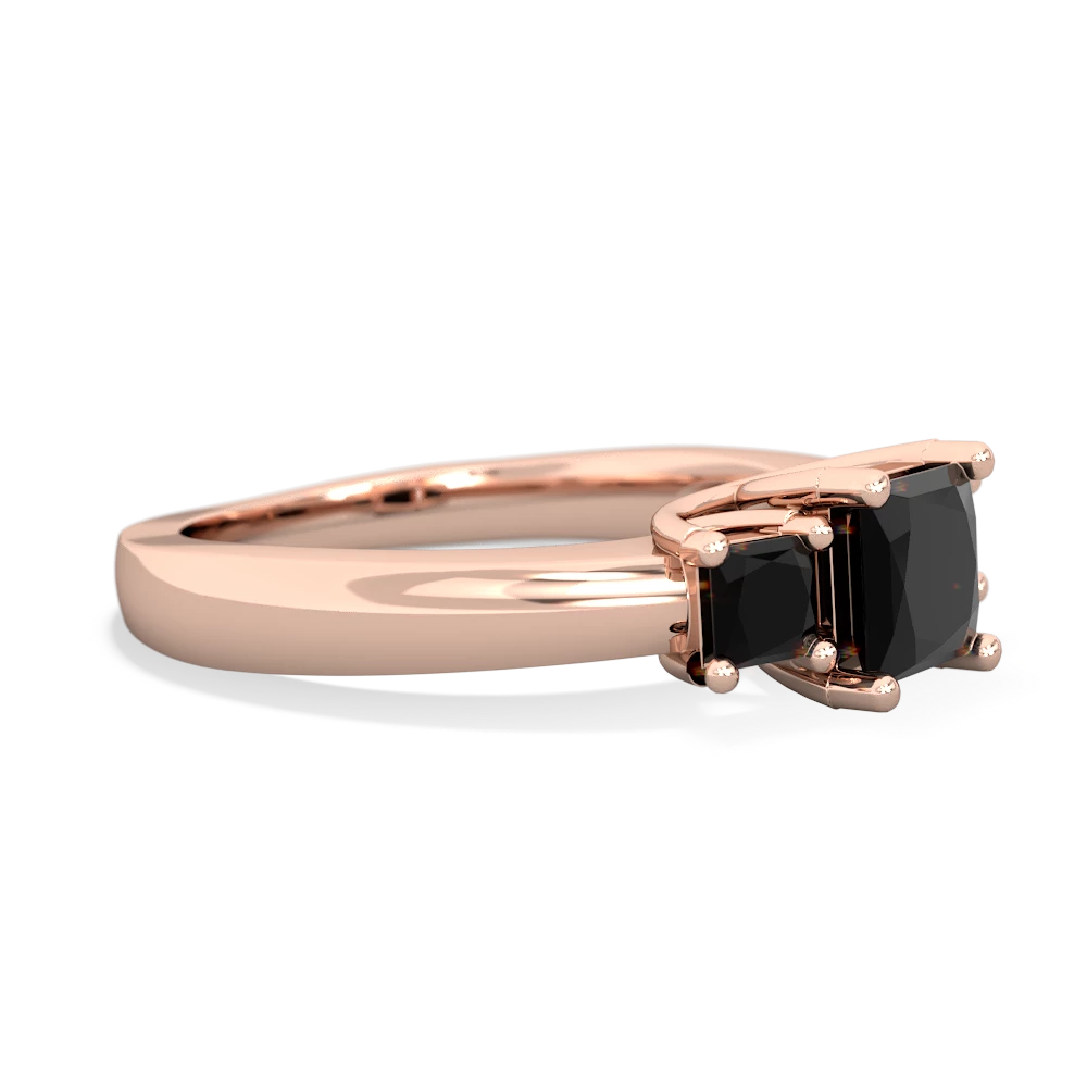 Smoky Quartz Three Stone Trellis 14K Rose Gold ring R4015