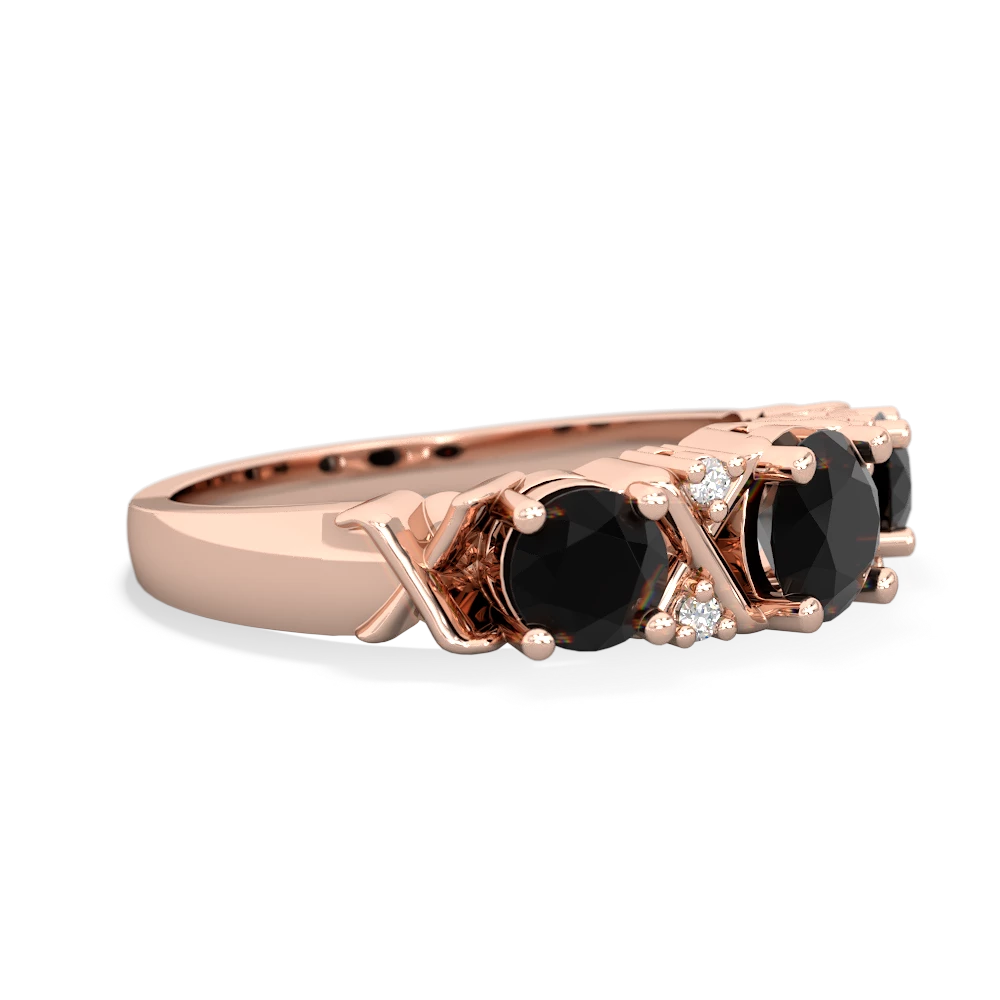Lab Sapphire Hugs And Kisses 14K Rose Gold ring R5016