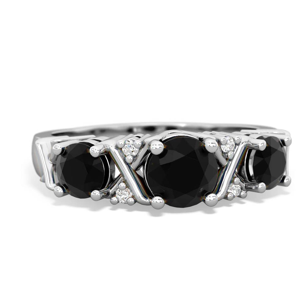 Jade Hugs And Kisses 14K White Gold ring R5016