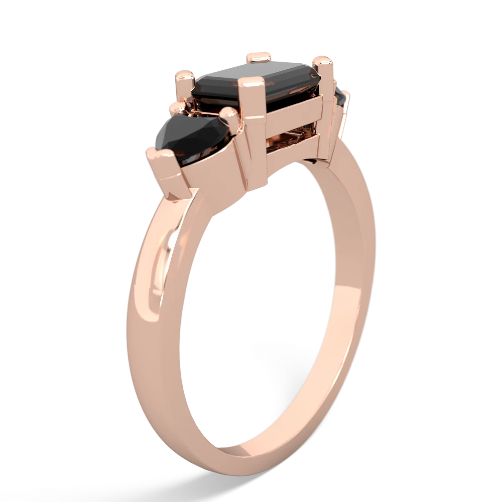 Lab Ruby Three Stone 14K Rose Gold ring R5235