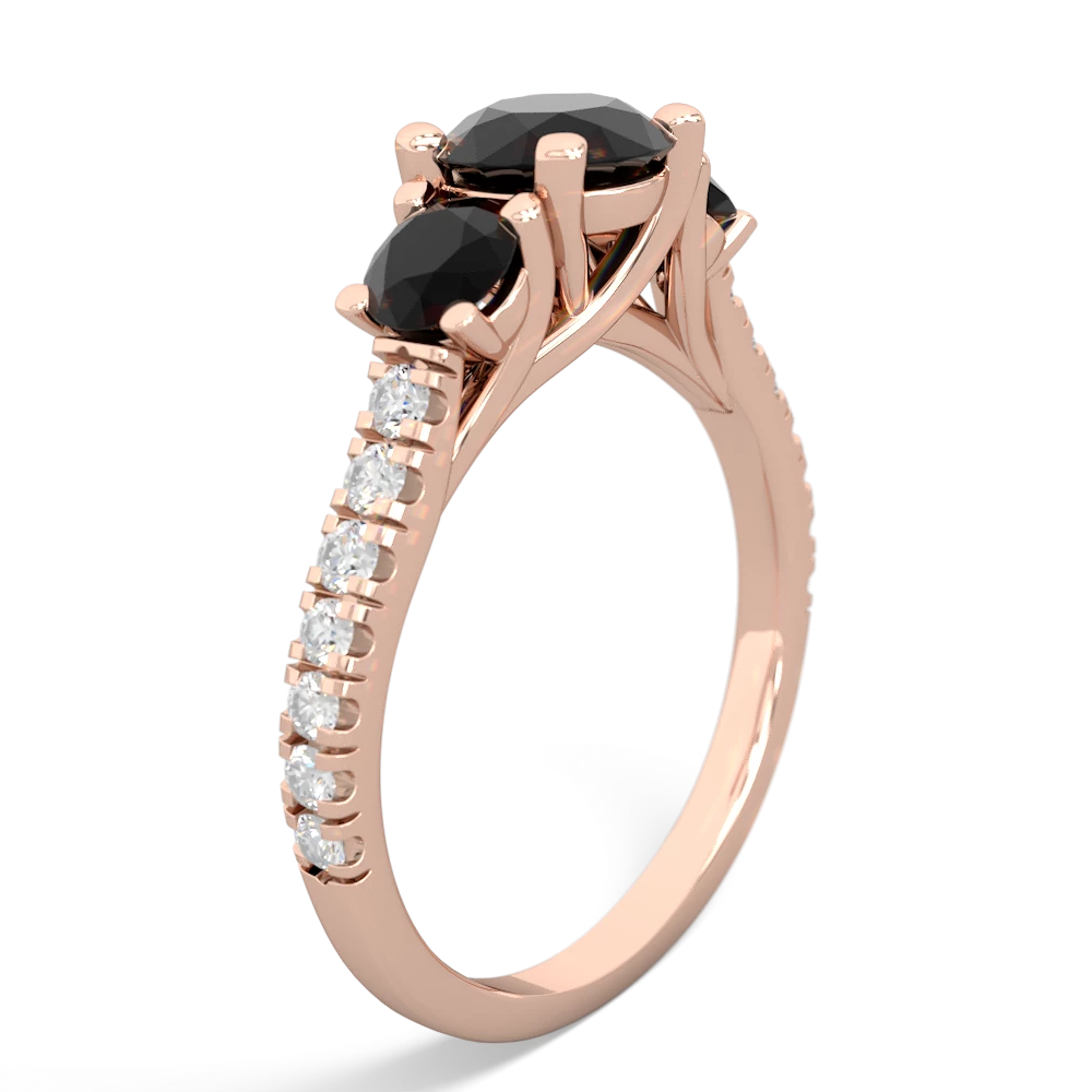 Lab Pink Sapphire Pave Trellis 14K Rose Gold ring R5500