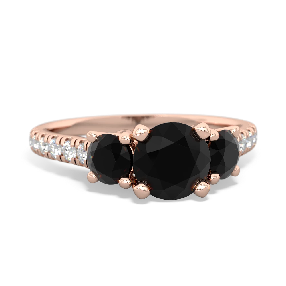 Lab Pink Sapphire Pave Trellis 14K Rose Gold ring R5500