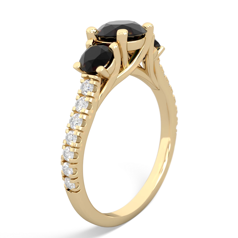 White Topaz Pave Trellis 14K Yellow Gold ring R5500