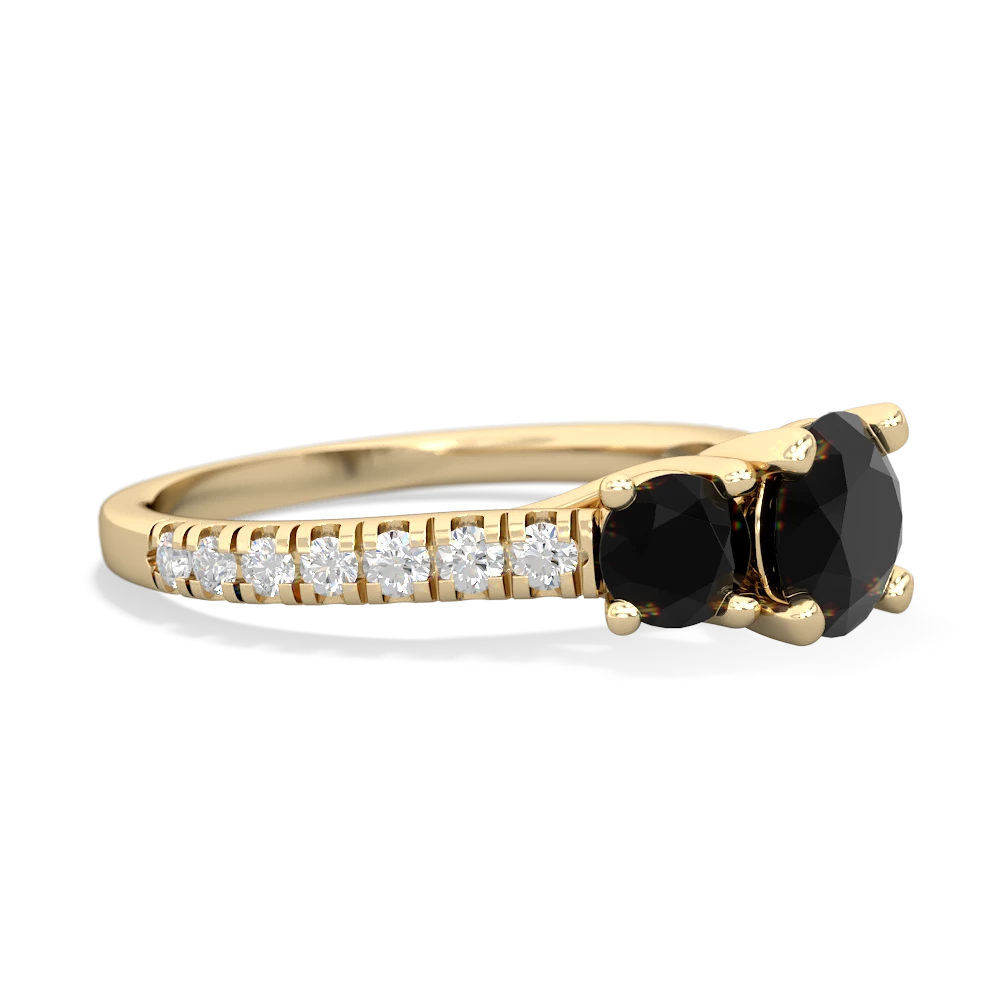 White Topaz Pave Trellis 14K Yellow Gold ring R5500