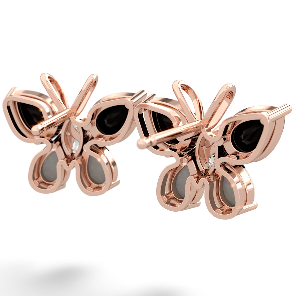 Onyx Butterfly 14K Rose Gold earrings E2215