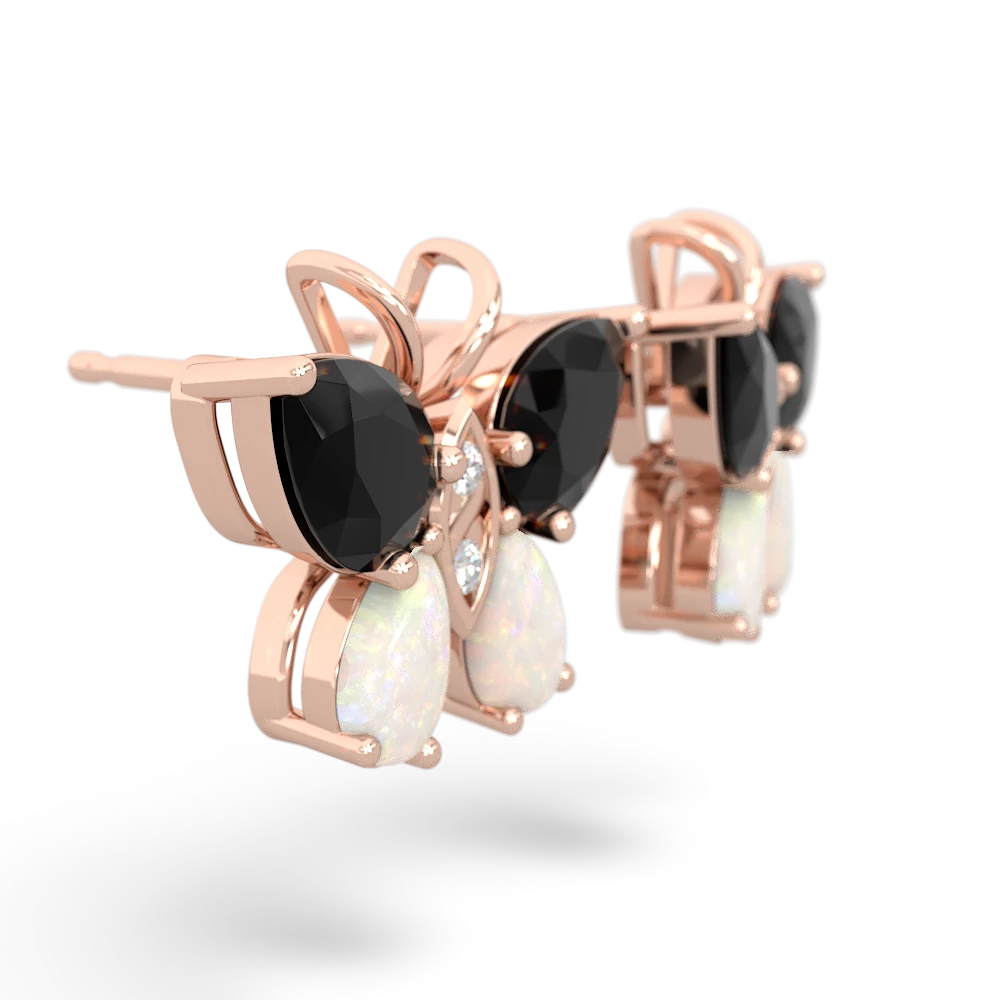 Onyx Butterfly 14K Rose Gold earrings E2215