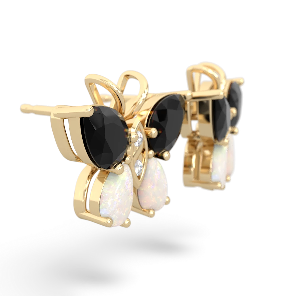 Onyx Butterfly 14K Yellow Gold earrings E2215