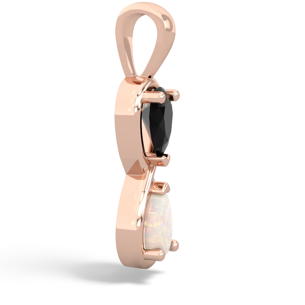 Onyx Infinity 14K Rose Gold pendant P5050