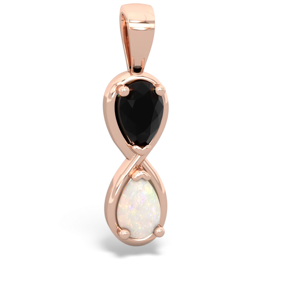 Onyx Infinity 14K Rose Gold pendant P5050