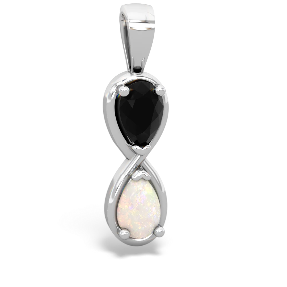 Onyx Infinity 14K White Gold pendant P5050