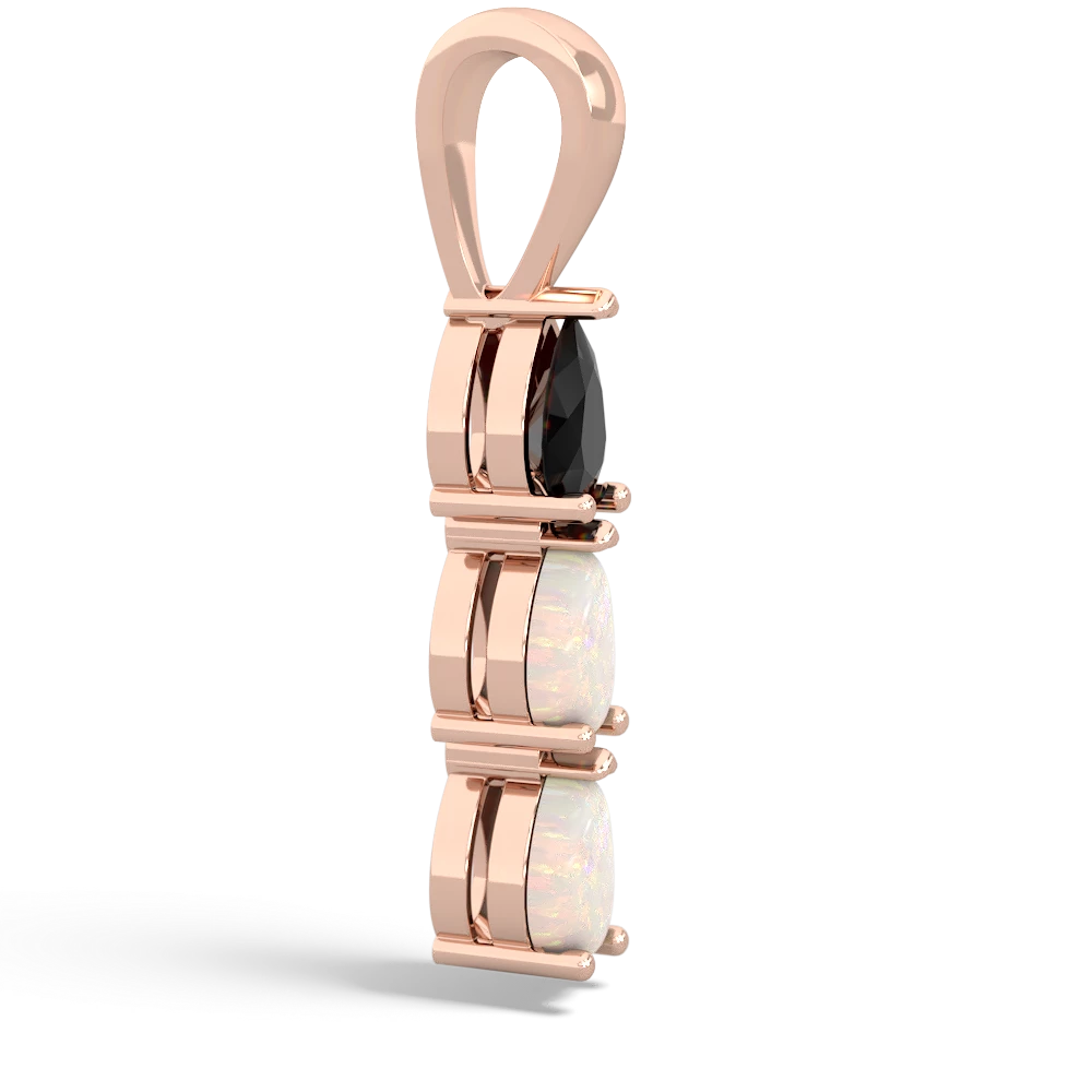 Onyx Dew Drops 14K Rose Gold pendant P2251