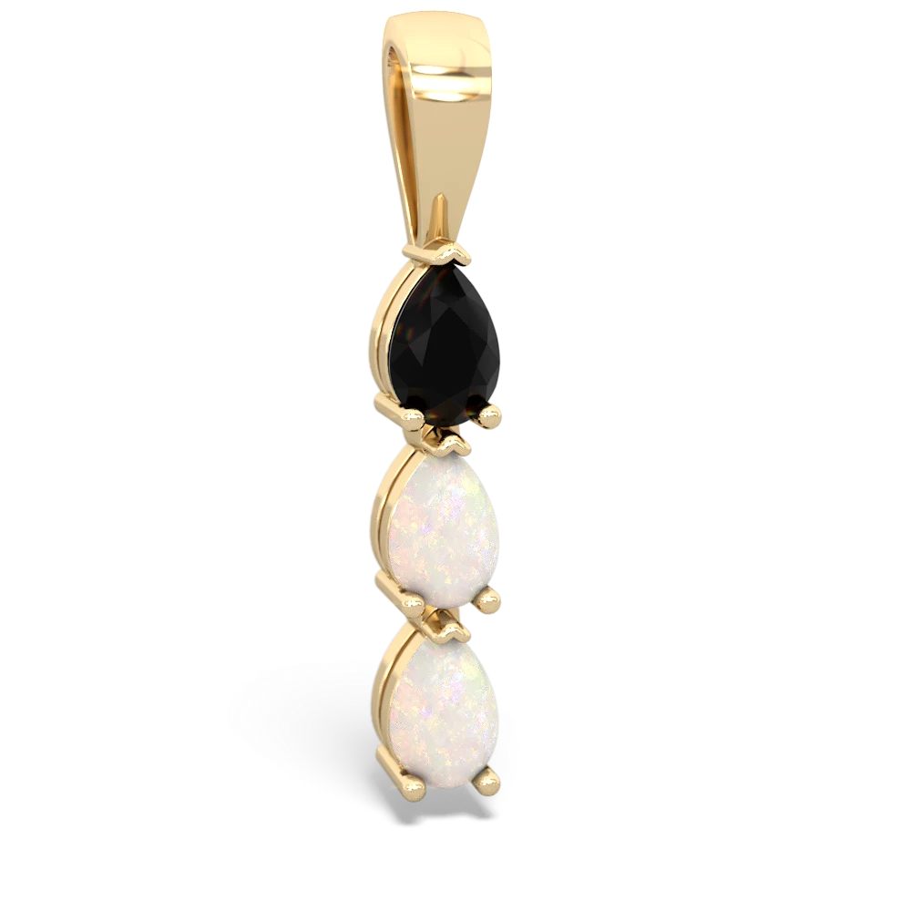 Onyx Dew Drops 14K Yellow Gold pendant P2251