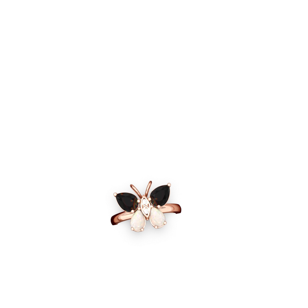 Onyx Butterfly 14K Rose Gold ring R2215