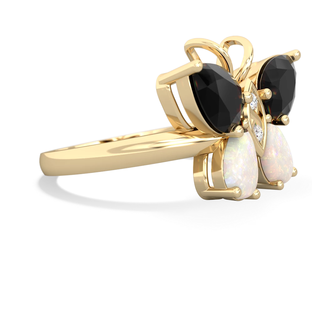 Onyx Butterfly 14K Yellow Gold ring R2215