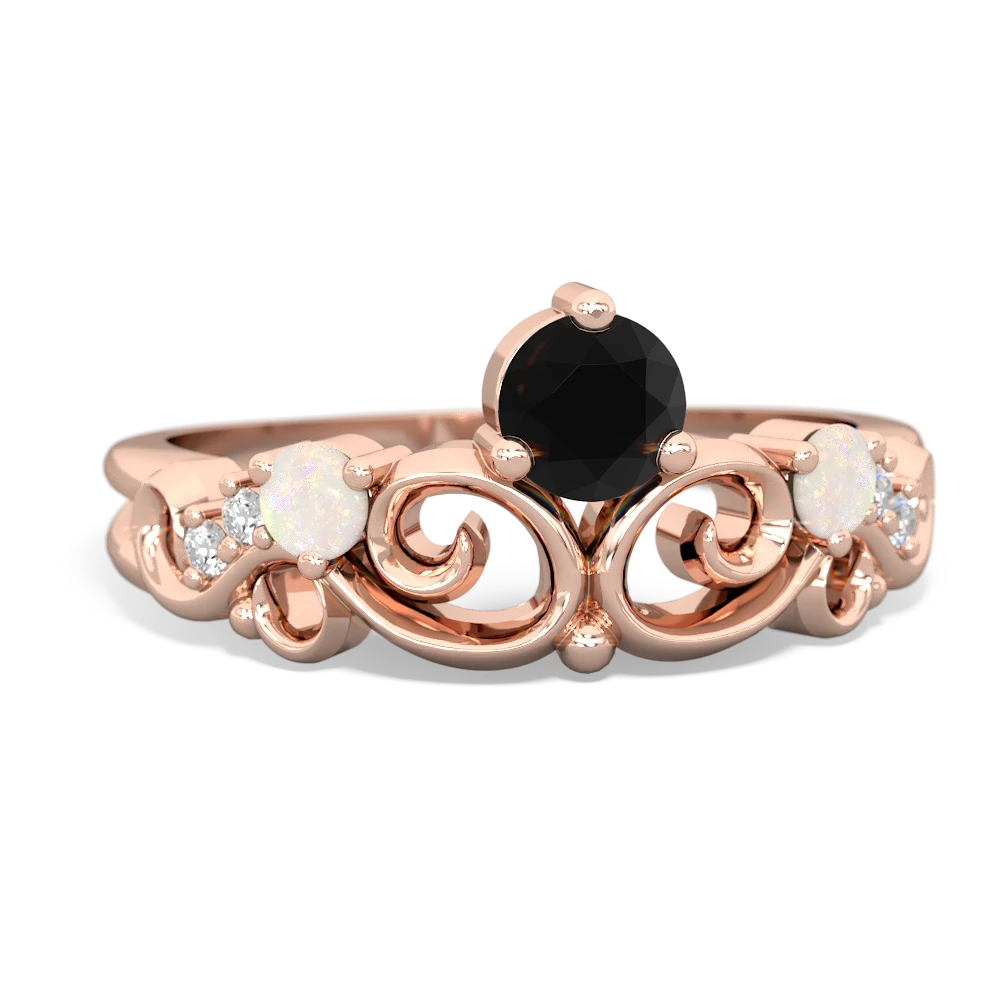 Onyx Crown Keepsake 14K Rose Gold ring R5740