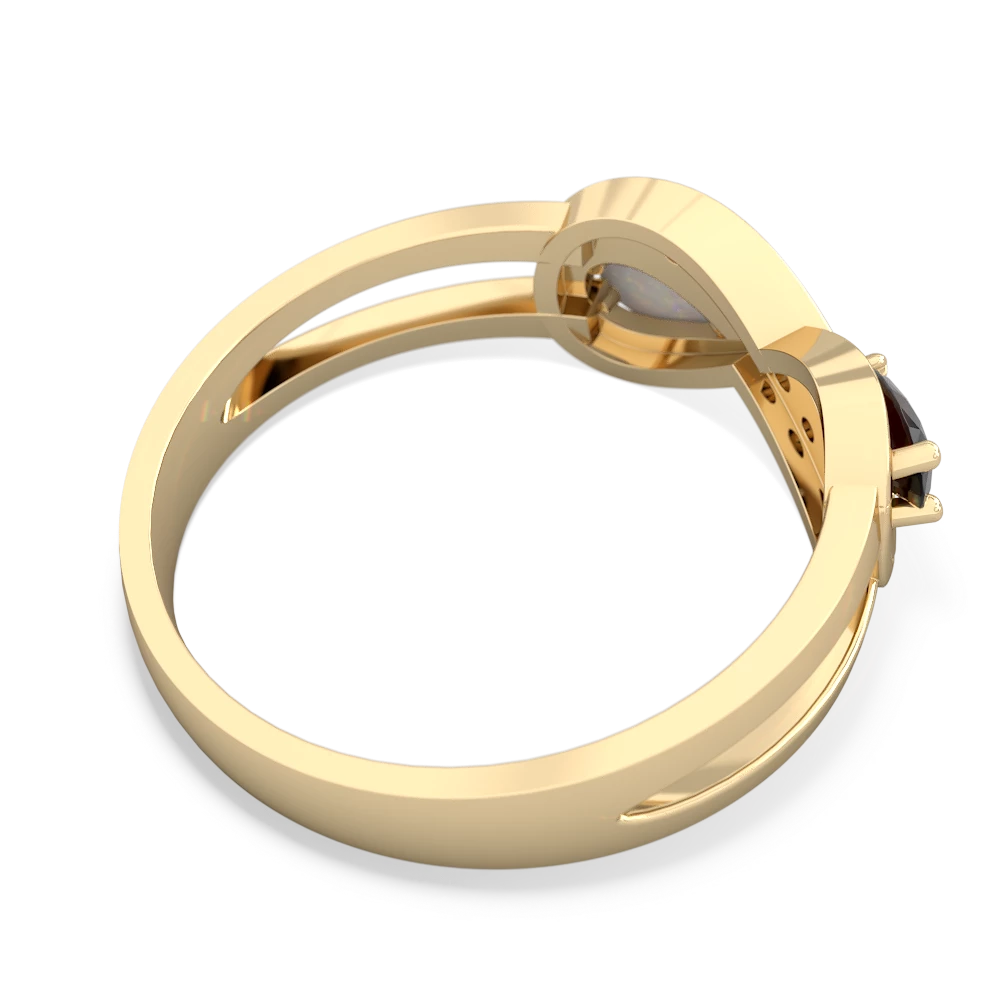 Onyx Diamond Infinity 14K Yellow Gold ring R5390