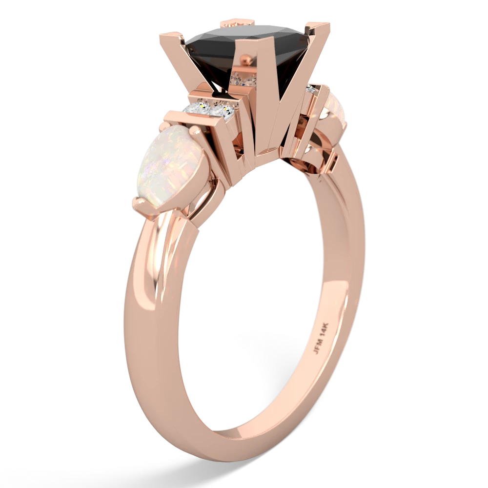 Onyx 6Mm Princess Eternal Embrace Engagement 14K Rose Gold ring C2002