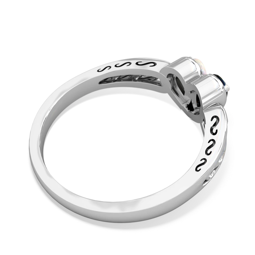 Onyx Filligree 'One Heart' 14K White Gold ring R5070