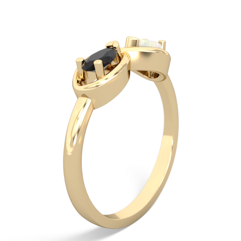 Onyx Infinity 14K Yellow Gold ring R5050