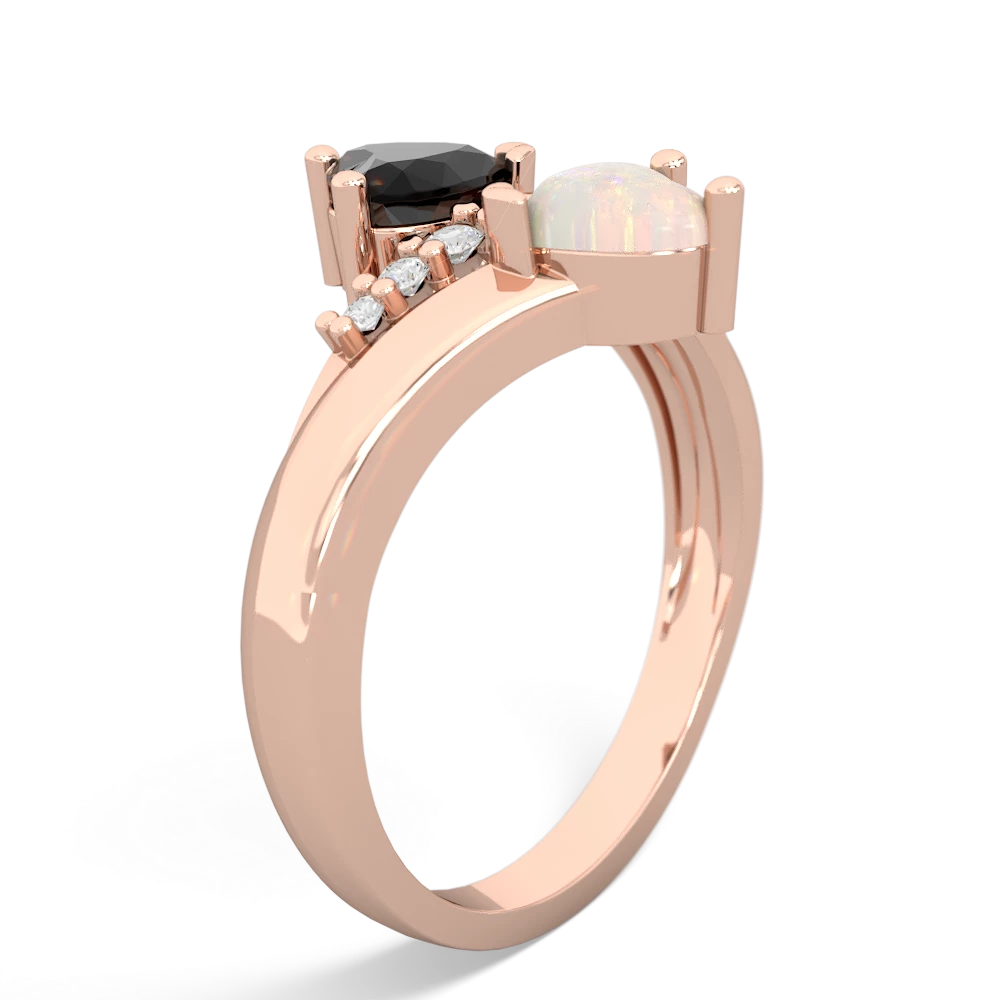 Onyx Heart To Heart 14K Rose Gold ring R2064