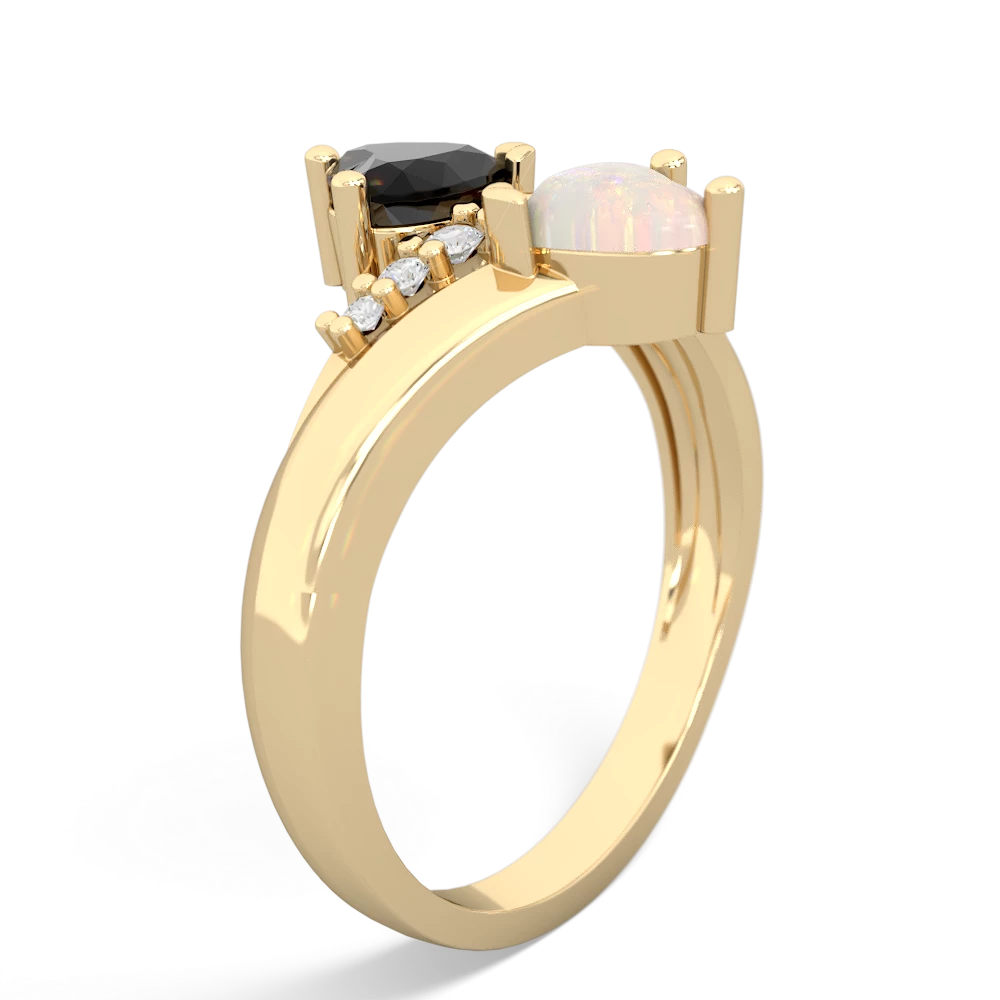 Onyx Heart To Heart 14K Yellow Gold ring R2064