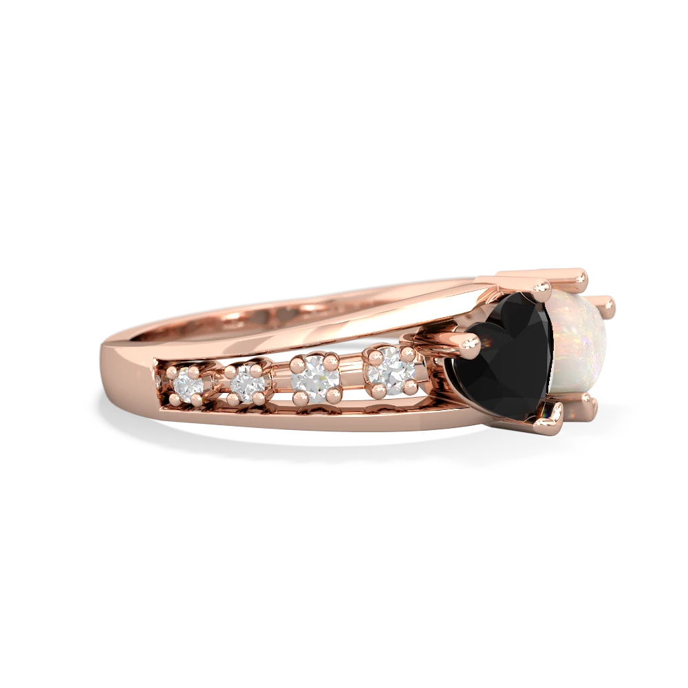 Onyx Heart To Heart 14K Rose Gold ring R3342