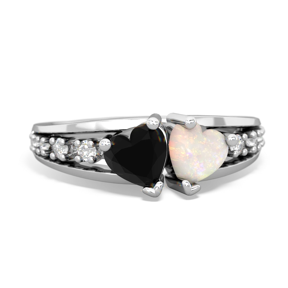 Black opal heart ring deals