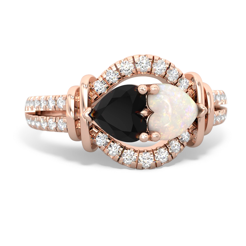 Onyx Art-Deco Keepsake 14K Rose Gold ring R5630