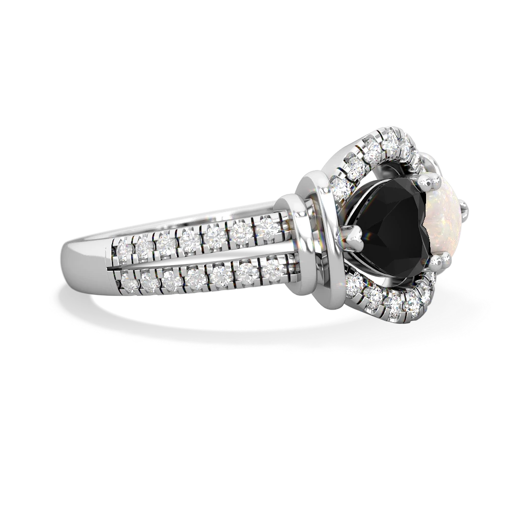 Onyx Art-Deco Keepsake 14K White Gold ring R5630