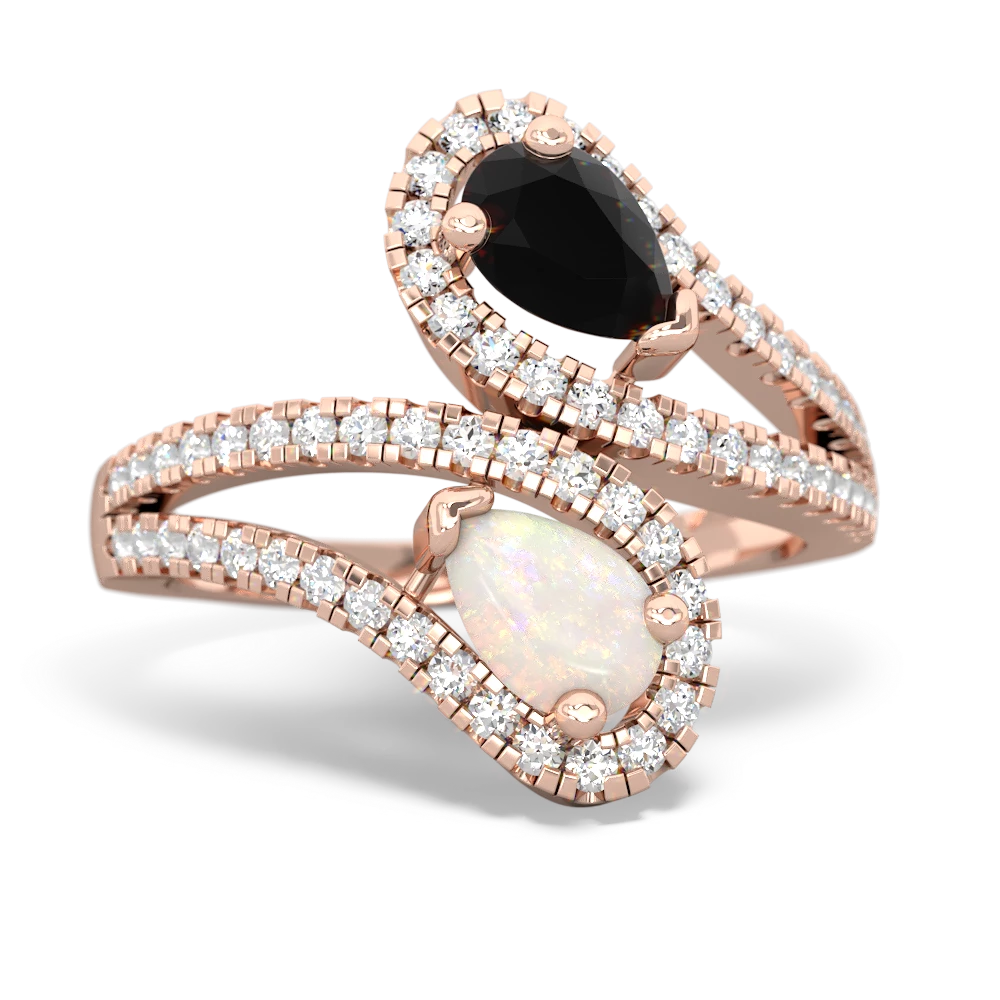 Onyx Diamond Dazzler 14K Rose Gold ring R3000