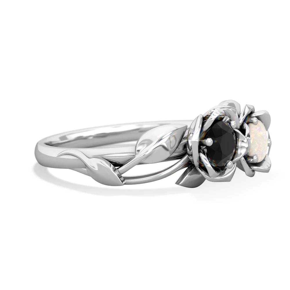 Onyx Rose Garden 14K White Gold ring R5510